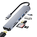 Miniatyrbild 1 av 5: USB C Hub Multiport 6 i 1 USB C-adapter