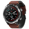 Miniatyrbillede 1 af 4: Til Garmin Descent Mk 2 26mm læder sutur stålspænde urbånd Coffee