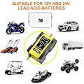 Miniatyrbillede 3 af 5: Lithium batterioplader, 12v/24v 6amp fuldautomatisk intelligent bilbatterioplader (lithiumbatterier, blysyrebatterier, calcium osv.)/vedligeholder yellow