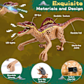 Miniatyrbild 3 av 5: Fjärrkontroll dinosaurie leksaker gest sensor RC dinosaurier realistisk promenad för barn brun