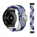 Miniatyrbillede 1 af 5: Til Garmin Fenix ​​7 Justerbar Nylon flettet Elasticity Watch Band Blue White