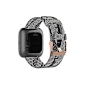 Miniatyrbilde 1 av 3: For Fitbit Versa Canvas Watch Band Black White Stripes