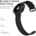 Miniatyrbilde 2 av 4: Tykk lerret nylonrem for Garmin Fenix 5/fenix 6 (22mm svart)
