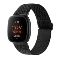 Miniatyrbilde 1 av 5: For Fitbit Versa 4 / Sense 2 Universal Wave Nylon Watch Band Black