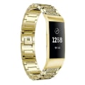 Miniatyrbillede 1 af 5: Diamantbesat massivt urbånd i rustfrit stål til Fitbit Charge 3 Gold
