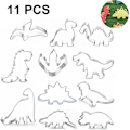 Miniatyrbild 1 av 5: Dinosaurie-kakform, fondant-kakform för barn som bakar kakor 11pcs