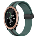 Miniatyrbillede 1 af 5: Til Garmin Forerunner 645 Music 20 mm foldemagnetisk lås silikone urbånd Olive Green - Black