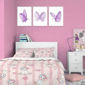 Miniatyrbilde 3 av 4: Sett med 3 - Butterfly Wall Art Prints, plakat med lilla sommerfugl, fargerik Butterfly Wall Art Canvas Poster For Girls