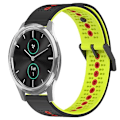 Miniatyrbillede 1 af 5: Til Garminmove Luxe 20 mm tricolor åndbart silikone urbånd Black-Lime-Red