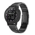Miniatyrbilde 1 av 5: For Garmin Instinct Crossover Solar 22mm Tortoise Shell rustfritt stål klokkebånd Black
