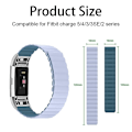 Miniatyrbild 4 av 5: För Fitbit Charge 3/4 Silikon magnetiskt watch Army Green