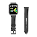 Miniatyrbillede 3 af 5: For Xiaomi Redmi Watch 2 Lite udskiftning ægte læderrem justerbar ur Black, Black Style B