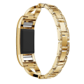 Miniatyrbild 3 av 5: X-formad watch i massivt rostfritt stål med diamanter för Fitbit Charge 2 Gold