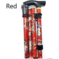 Miniatyrbild 3 av 5: Vikbar käpp Justerbar Blommig gåkäpp i aluminium för vandring Camping Hållbar mobilitetshjälp Red
