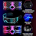 Miniatyrbilde 4 av 5: 3 stk Led visirbriller, 7 farger og 5 modi futuristiske briller Cyberpunk Light Up Goggles selvlysende briller