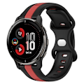 Miniatyrbilde 1 av 5: For Garmin Venu 2 Plus 20 mm sommerfuglspenne Tofarget silikonklokkerem Black-Red