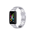 Miniatyrbillede 2 af 4: Smartwatch-rem til Huawei Strap 6/Honor Strap 6/7 MIJOBS rustfrit stål metalspænde urrem med bambusled (sølv)