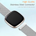 Miniatyrbilde 3 av 5: Magnetiske bånd som er kompatible med Fitbit Versa 3 og Sense Smartwatch - Multi Color Silver Small