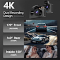 Pikkukuva 3 / 5: Autokamera 4K 1080P Full HD Auton Ajotallennin 3-Kanavainen Autokamera Infrapuna Yönäöllä