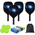 Miniatyrbild 1 av 5: Pickleball Paddle Set, lätta pickleball racketar med komfortgrepp, 4 Pickleball paddlar, 4 bollar, 1 Pickleball förvaringsväska, 4 handdukar