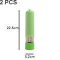 Pikkukuva 2 / 5: Sähkökäyttöinen merisuola- ja pippurimylly ja shaker set, paristokäyttöinen valolla ja säädettävä, 2 kpl pakkaus 2pcs green