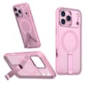 Magsafe Cover til iPhone 17 Pro Max med foldbart stativ, pink