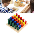 Miniatyrbillede 4 af 4: Træsortering Legetøj Stablet Spil Farvede Geometriske Blokke Montessori Sensorisk Legetøj 25pcs B