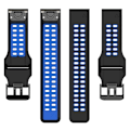 Miniatyrbillede 3 af 5: Til Garmin Descent G1 / Coros Vertix 22 mm Quick Release dobbeltrækket silikoneurrem Black Blue