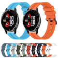 Miniatyrbillede 2 af 4: Til Garmin Venu 2 Plus 20 mm konkav stribet Slicone urbånd Red