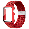 Miniatyrbillede 1 af 5: Flettet solo-løkke til Apple Watch-bånd 44 mm 40 mm 45 mm 41 mm 42 mm 38 mm urkasse+rem Nylon elastisk armbånd Iwatch Serie 3 5 6 Se 7 8 Red 45mm series 7 8