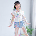 Miniatyrbild 3 av 5: Transparent Rainbow Colorful Edge Regnkappa för barn väderbeständig poncho m