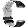 Miniatyrbild 3 av 5: För Fitbit Ionic Two-tone Silicone Watch Band med spänne Black - White