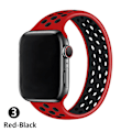 Miniatyrbild 1 av 5: Solo Loop-rem för Apple Watch Band 44mm 40mm 38mm 42mm Andas Silikon Elastiskt bälte Armband Band Iwatch Series 3 4 5 Se 6 red black 42mm or 44mmS