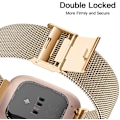 Miniatyrbillede 3 af 5: Fitbit Versa/fitbit Versa 2 Bånd Til Damer Mænd, Justerbar Rustfri Royal Gold