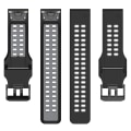 Miniatyrbillede 3 af 5: Til Garmin Descent G1 / Coros Vertix 22 mm Quick Release dobbeltrækket silikoneurrem Black Grey
