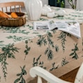 Miniatyrbilde 4 av 5: Bomullslin Grønn Trykt Duk Rektangulært Spisedeksel 100x140cm