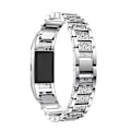 Miniatyrbillede 3 af 5: Diamantbesat urrem i massivt rustfrit stål til Fitbit Charge 2 Silver
