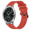 Miniatyrbild 1 av 4: För Garmin Garminmove Luxe 20 mm konkavt randigt Slicone watch Red