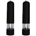 Pikkukuva 1 / 5: Sähkökäyttöinen merisuola- ja pippurimylly ja shaker set, paristokäyttöinen valolla ja säädettävä, 2 kpl pakkaus 2pcs black