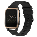 Miniatyrbilde 1 av 5: For Garmin Venu Sq 20 mm Wavy Dot Pattern Solid Color Silikon Watch Band Black
