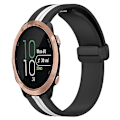 Miniatyrbillede 1 af 5: Til Garmin Forerunner 645 Music 20 mm foldemagnetisk lås silikone urbånd Black-White