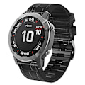 Miniatyrbild 1 av 5: För Garmin Fenix ​​7x/6x Pro/tactix 7 26mm Crocodile Texture Watch Black