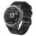 Miniatyrbillede 1 af 5: Til Garmin Fenix ​​7x/6x Pro/tactix 7 26mm Crocodile Texture Silikone læderurrem Black