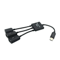Miniatyrbild 3 av 5: Feylan 3 i 1 Micro USB typ C-hubb hane till hona dubbel USB 2.0 värd OTG-adapterkabel för smartphone-datorplatta 3 portar Micro-3 USB 1 Micro