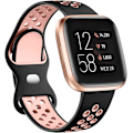 Miniatyrbild 1 av 5: Dubbelfärgad mjuk silikonarmband för Fitbit Versa 2/Versa