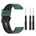 Miniatyrbild 1 av 5: För Garmin Fenix 7 22mm Tvåfärgad Silikonklocka STMZ Olive Green Black