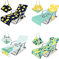Miniatyrbilde 2 av 3: Sommerstrandhåndkle Fashion Print Soling Sling Stoltrekk med Lomme Lazy Lounger Stol Strandhåndkle 3