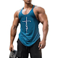 Miniatyrbild 1 av 2: Herrväst Bodybuilding Gymkläder Träning Löpning Träning Tank Top Ärmlös Väst Blue M