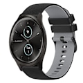 Miniatyrbillede 1 af 5: Til Garmin Garminmove Style 20 mm ternet tofarvet silikoneurrem Black-Grey