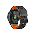 Miniatyrbillede 2 af 4: Rem til Garmin Fenix 7/7X/6/6X/5/5X 22Mm To-farvet silikoneurrem Sort Orange